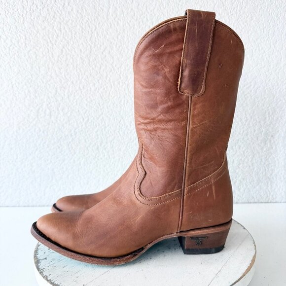 Lane PLAIN JANE Midi Boots Womens Cowboy 8 Western Terracotta Leather Short Boot - Picture 4 of 11